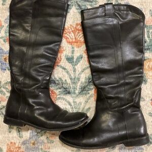 Two pairs! Frye Paige Black (and brown!) Leather Pull On Riding Boots 6.5